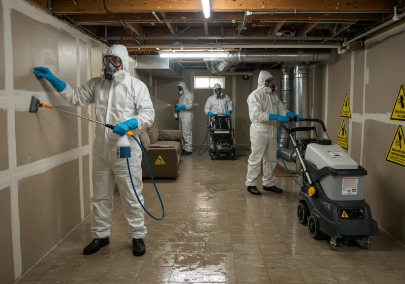 Basement Moisture Removal and Structural Drying process in Barataria, LA